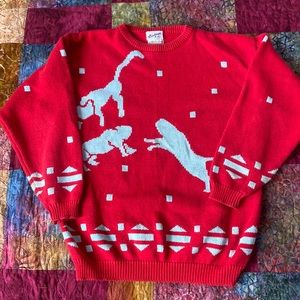 Vintage funky cat sweater